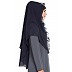 Printed designer Instant Hijab- Navy Blue